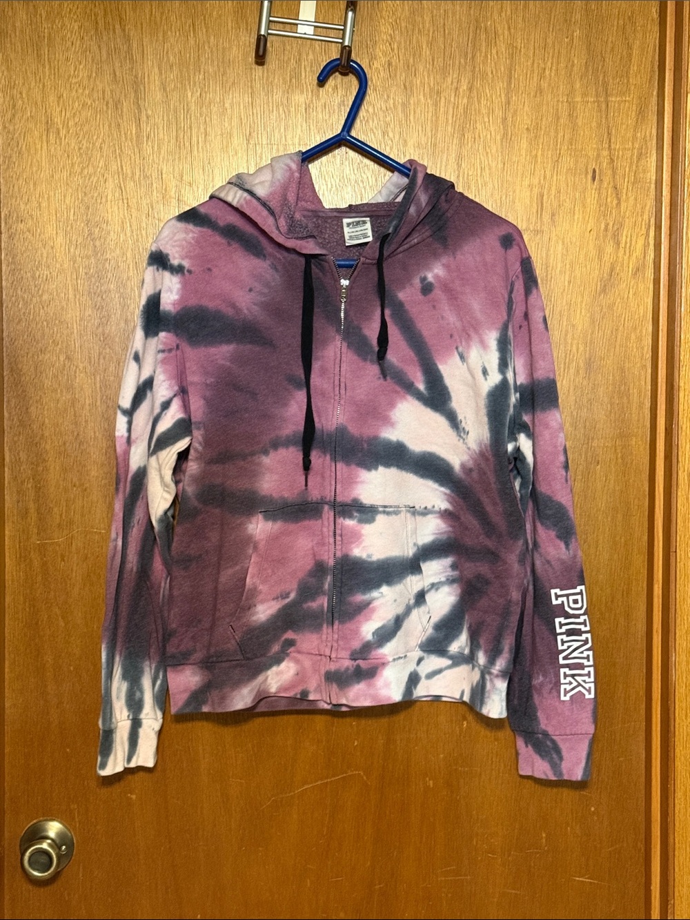 Victoria’s Secret PINK Tye Dye Zip-Up Hoodie sz XL Like New